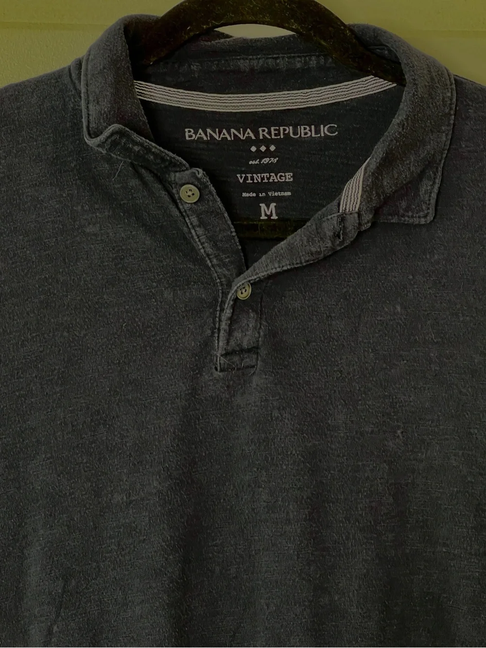 Banana Republic Vintage Navy Blue 100% Cotton Polo Shirt Casual Preppy Classic